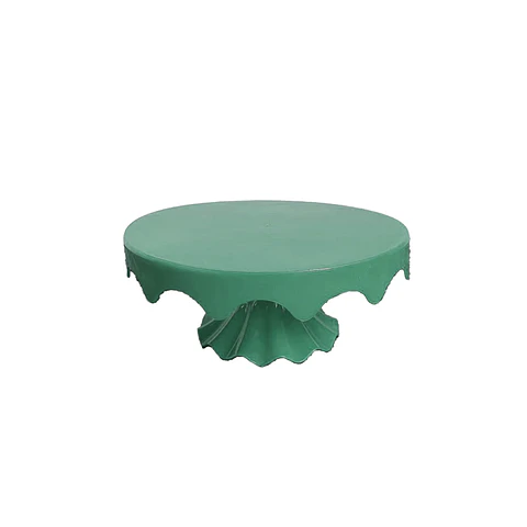 Soporte para torta superficie ondulada redonda verde oscuro 20*32cm