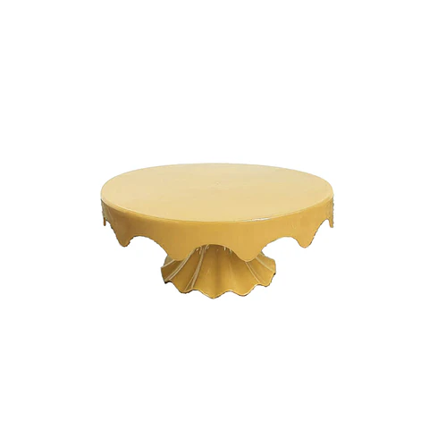 Soporte para torta superficie ondulada redonda dorado 20*32cm