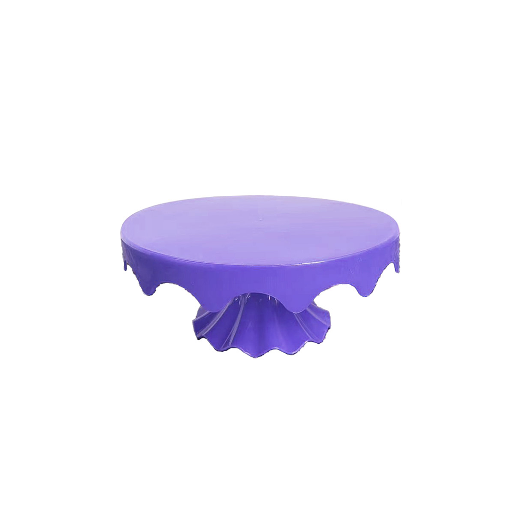 Soporte para torta superficie ondulada redonda morado 20*32cm
