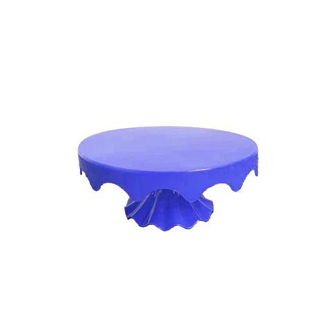 Soporte para torta superficie ondulada redonda azul medio 20*32cm
