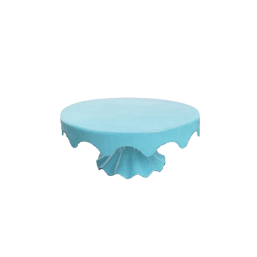 Soporte para torta superficie ondulada redonda celeste 20*32cm