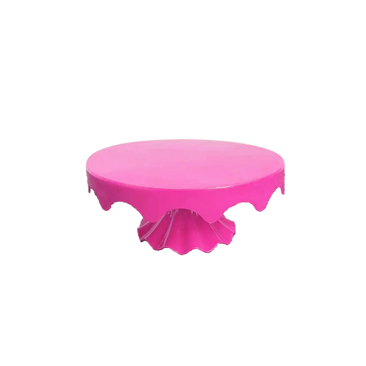 Soporte para torta superficie ondulada redonda fucsia fluorescente 20*32cm 1