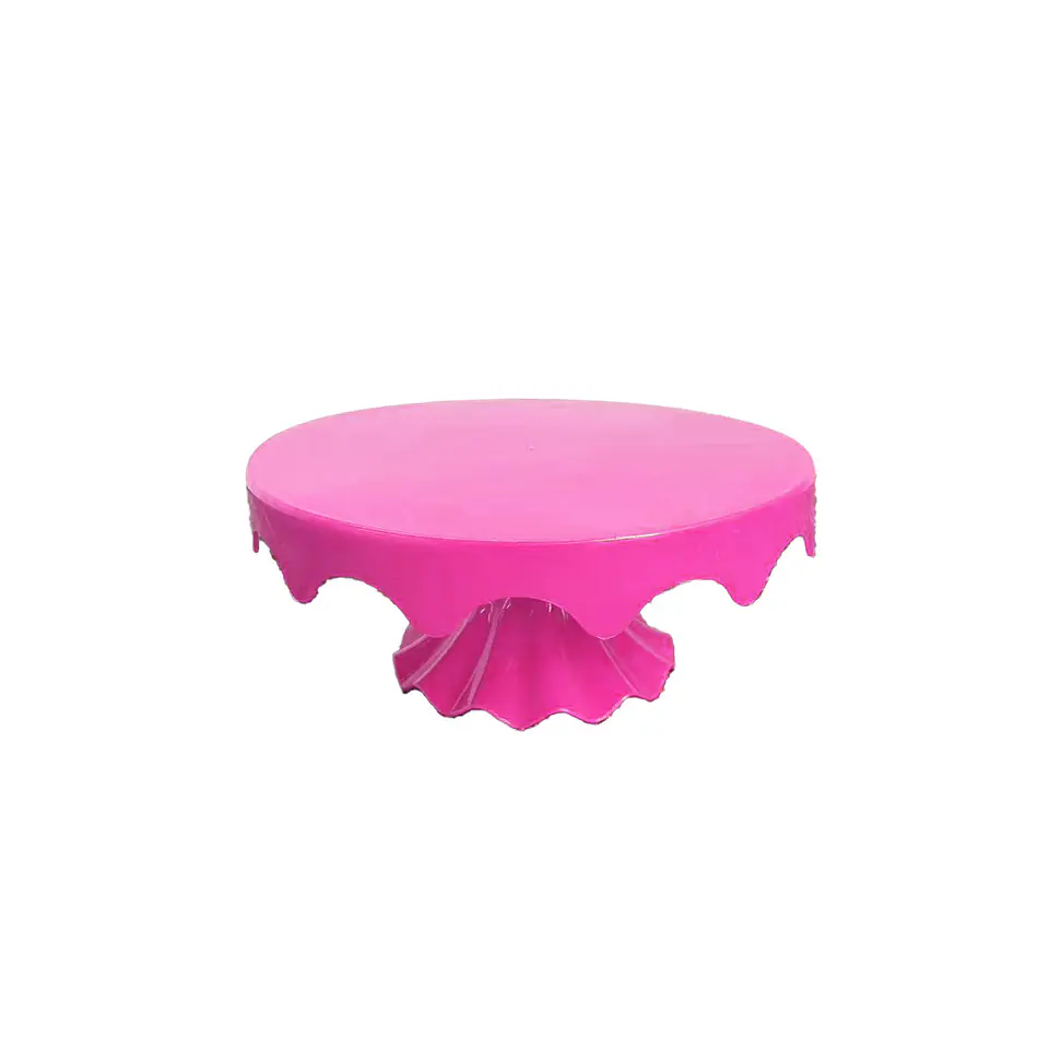 Soporte para torta superficie ondulada redonda fucsia fluorescente 20*32cm 1