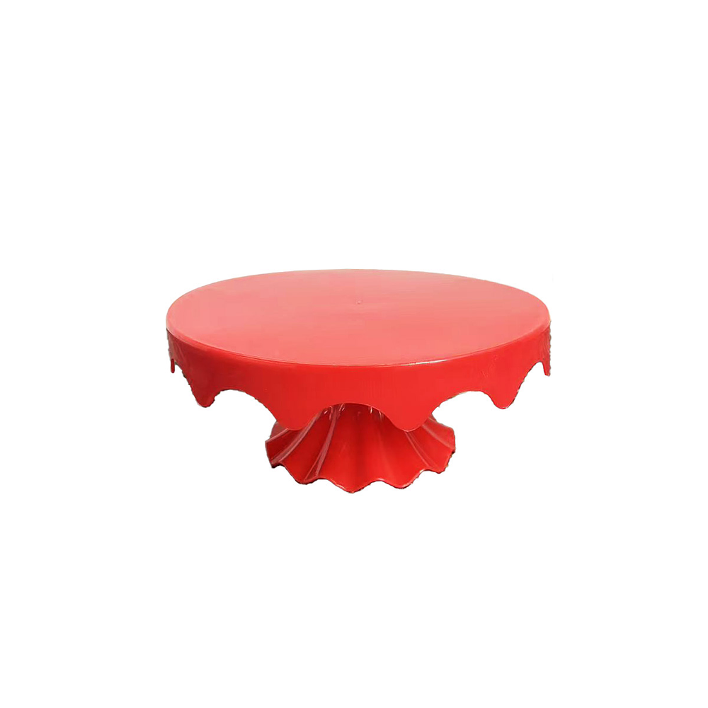Soporte para torta superficie ondulada redonda rojo intenso 20*32cm