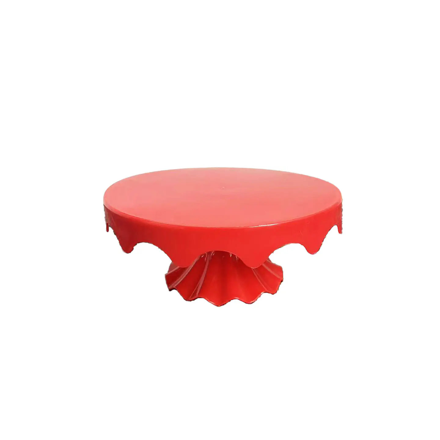 Soporte para torta superficie ondulada redonda rojo intenso 20*32cm 1