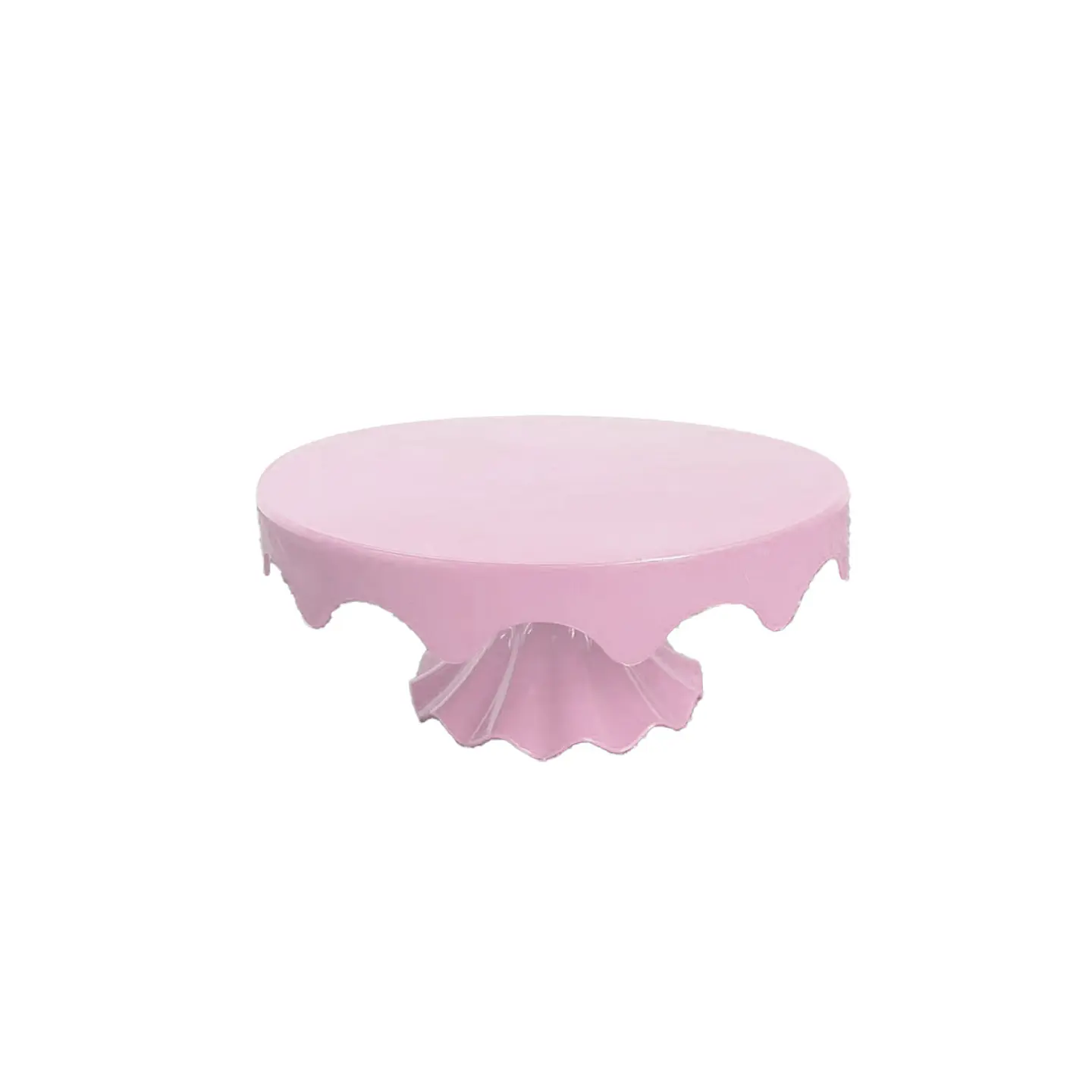 Soporte para torta superficie ondulada redonda rosado claro 20*32cm 1