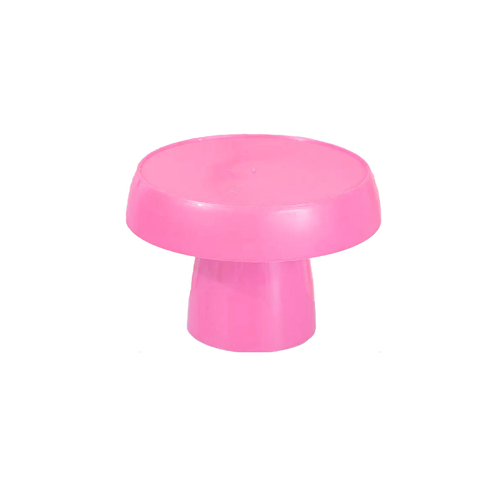 Soporte para torta superficie redonda rosado fluorescente 15*19cm