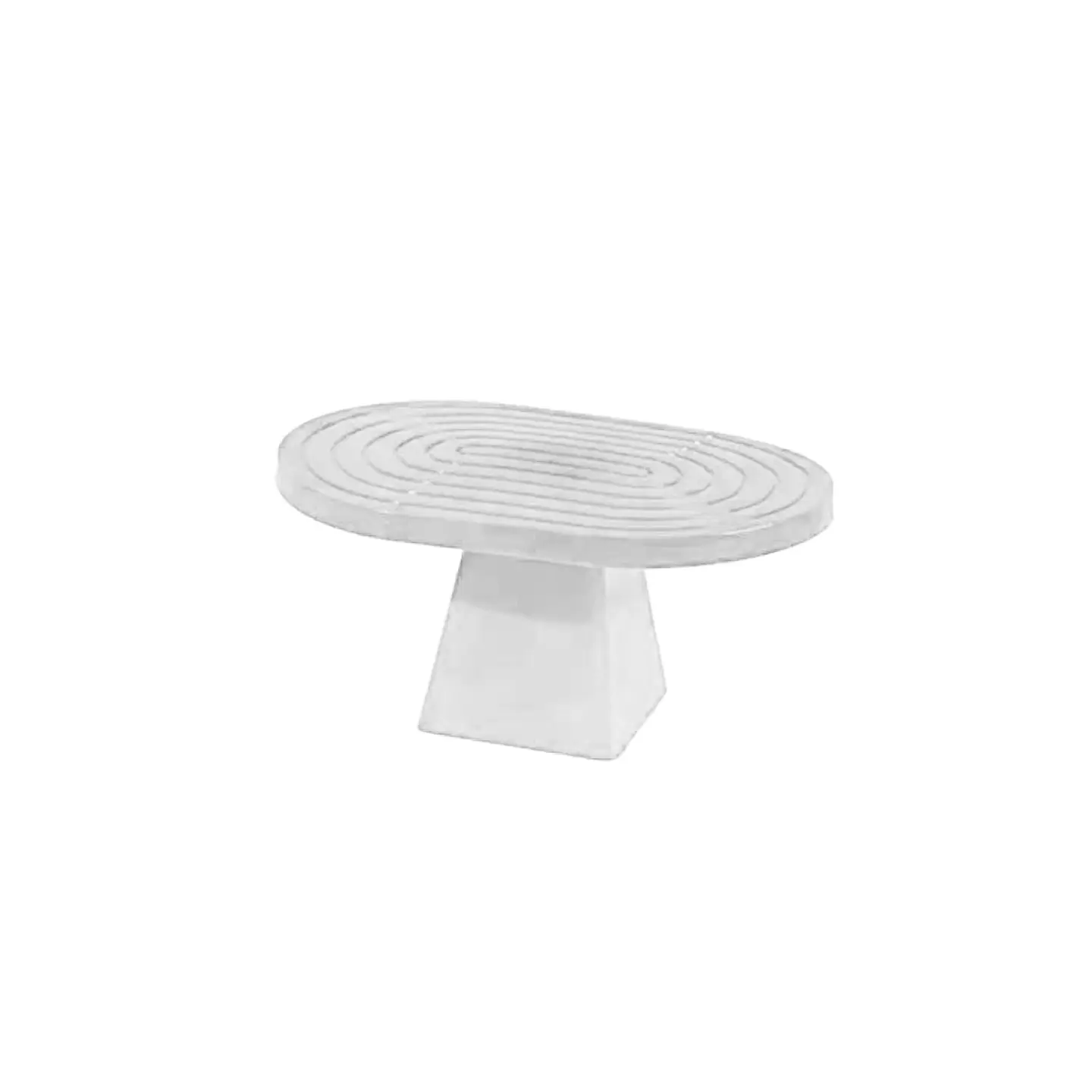 Soporte para torta superficie ovalada con textura blanco 20*28*23cm 1