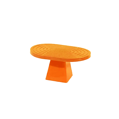Soporte para torta superficie ovalada con textura amarillo naranja 20*28*23cm