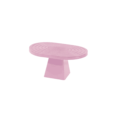 Soporte para torta superficie ovalada con textura rosado claro 20*28*23cm