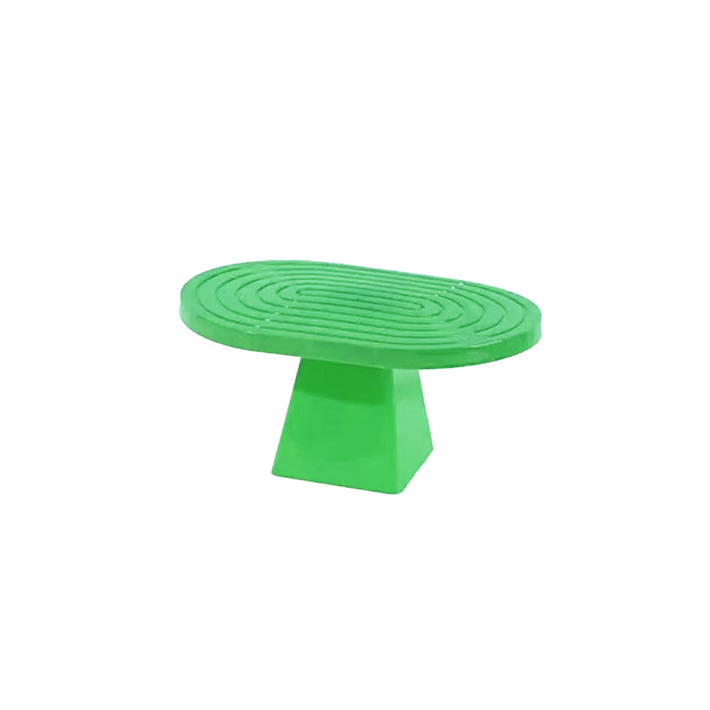 Soporte para torta superficie ovalada con textura verde claro 20*28*23cm