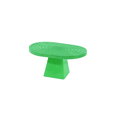 Soporte para torta superficie ovalada con textura verde claro 20*28*23cm