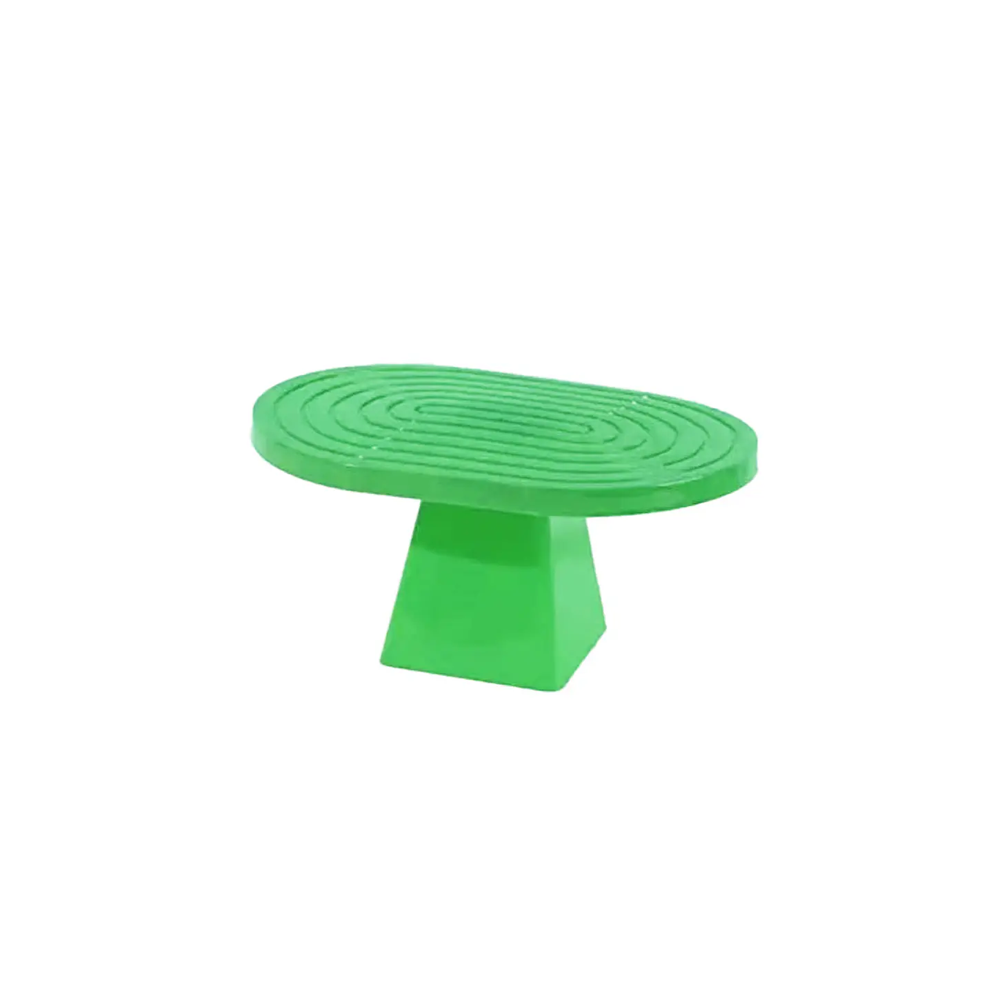 Soporte para torta superficie ovalada con textura verde claro 20*28*23cm 1