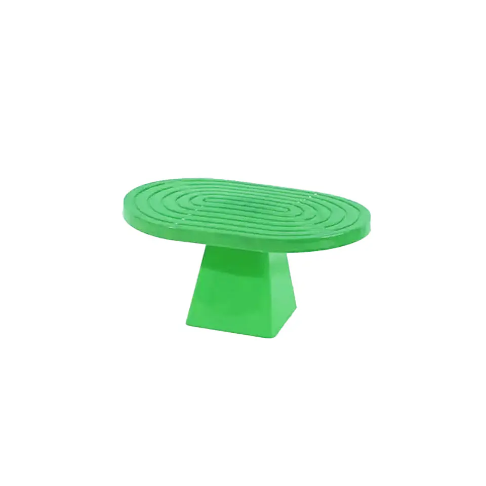 Soporte para torta superficie ovalada con textura verde claro 20*28*23cm 1