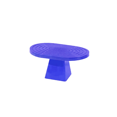 Soporte para torta superficie ovalada con textura azul medio 20*28*23cm