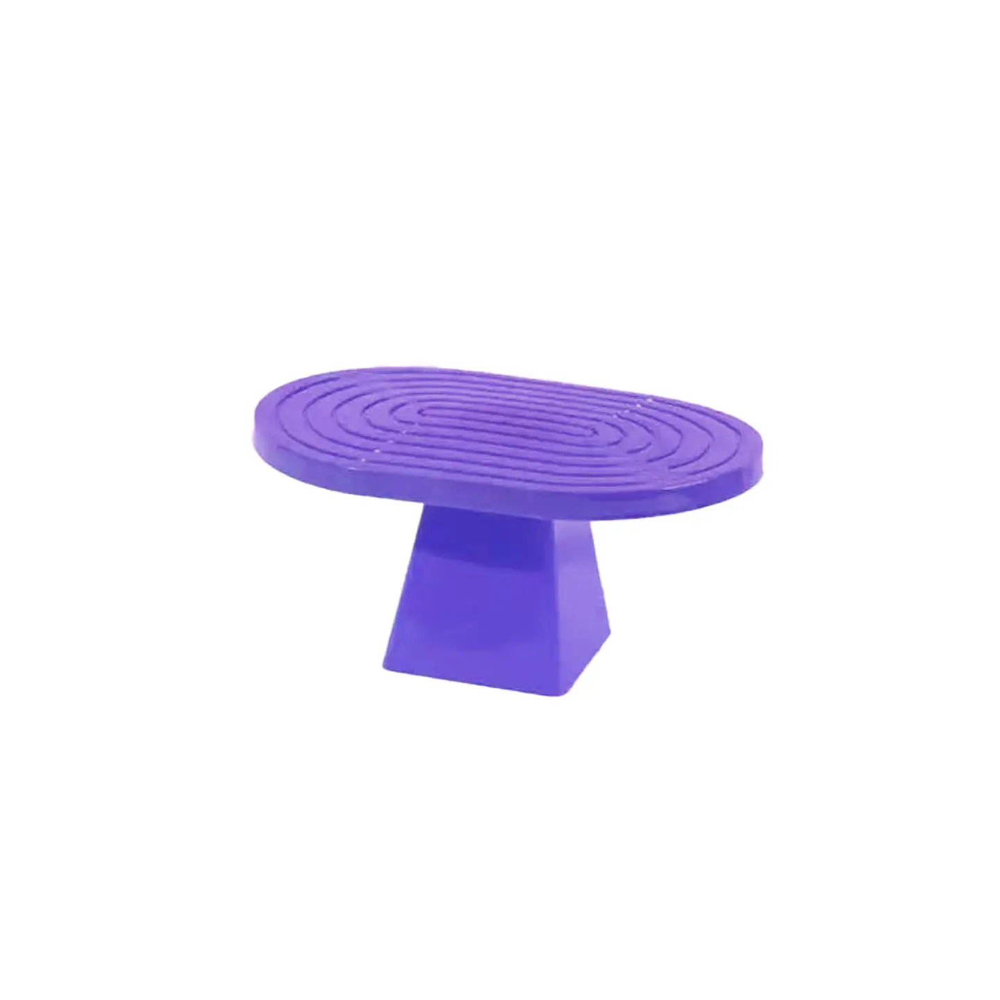 Soporte para torta superficie ovalada con textura morado 20*28*23cm 1