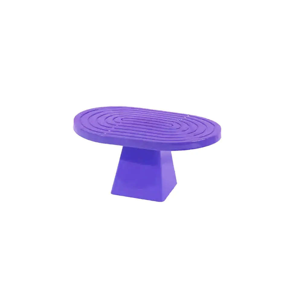 Soporte para torta superficie ovalada con textura morado 20*28*23cm 1