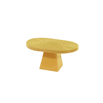 Soporte para torta superficie ovalada con textura dorado 20*28*23cm