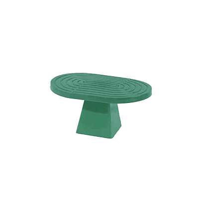 Soporte para torta superficie ovalada con textura verde oscuro 20*28*23cm
