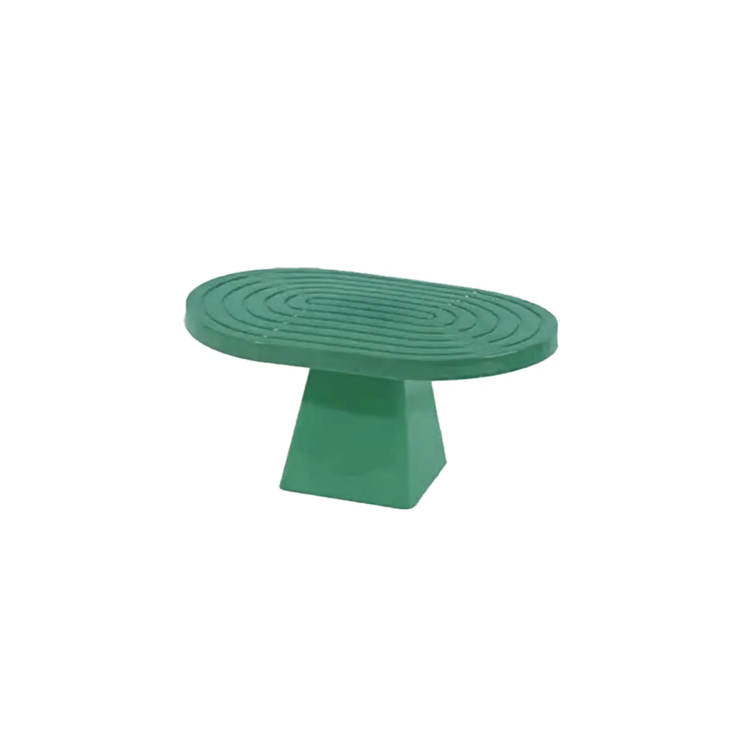 Soporte para torta superficie ovalada con textura verde oscuro 20*28*23cm 1
