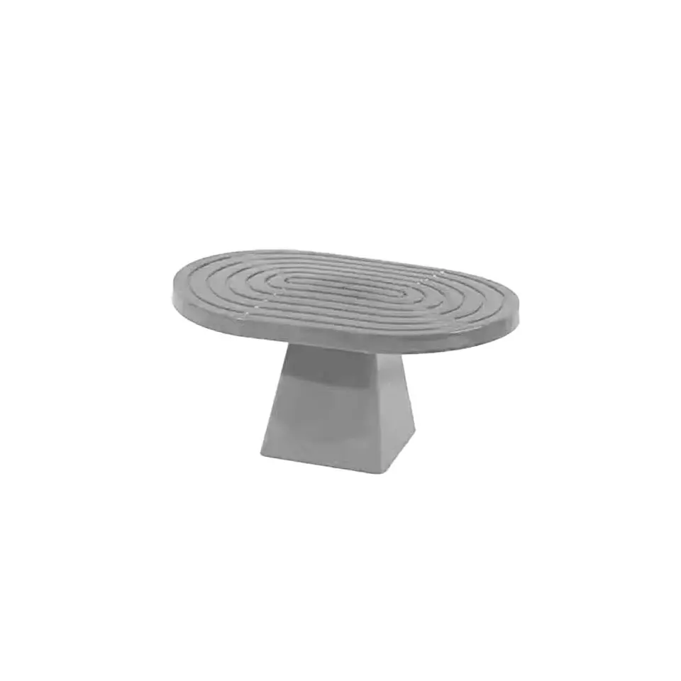 Soporte para torta superficie ovalada con textura plateado 20*28*23cm 1