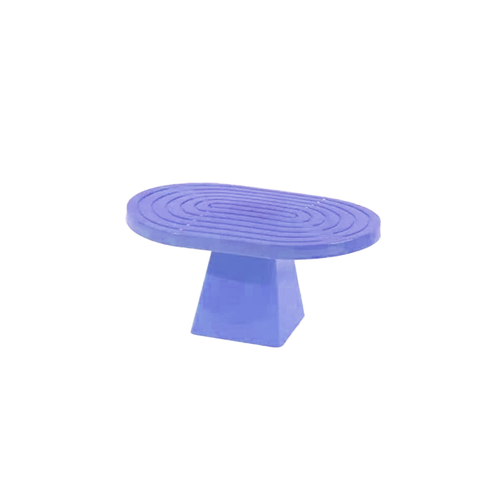 Soporte para torta superficie ovalada con textura lila claro 20*28*23cm