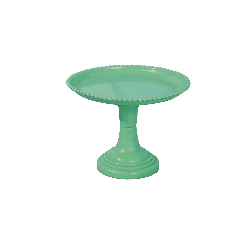 Soporte para torta superficie redonda borde bolitas verde oscuro 20*25cm