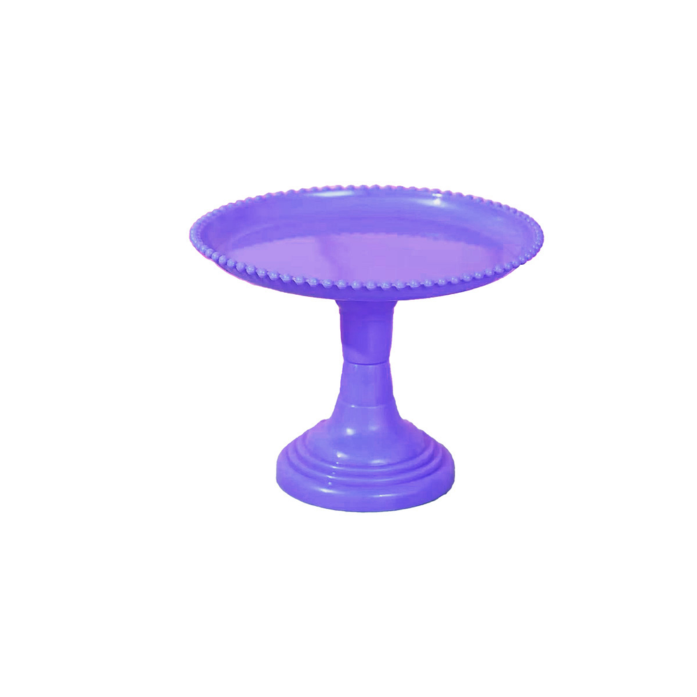 Soporte para torta superficie redonda borde bolitas morado 20*25cm