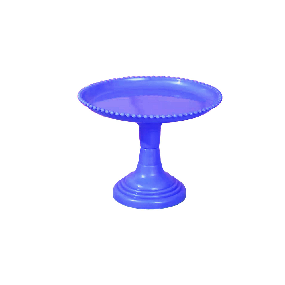 Soporte para torta superficie redonda borde bolitas azul medio 20*25cm