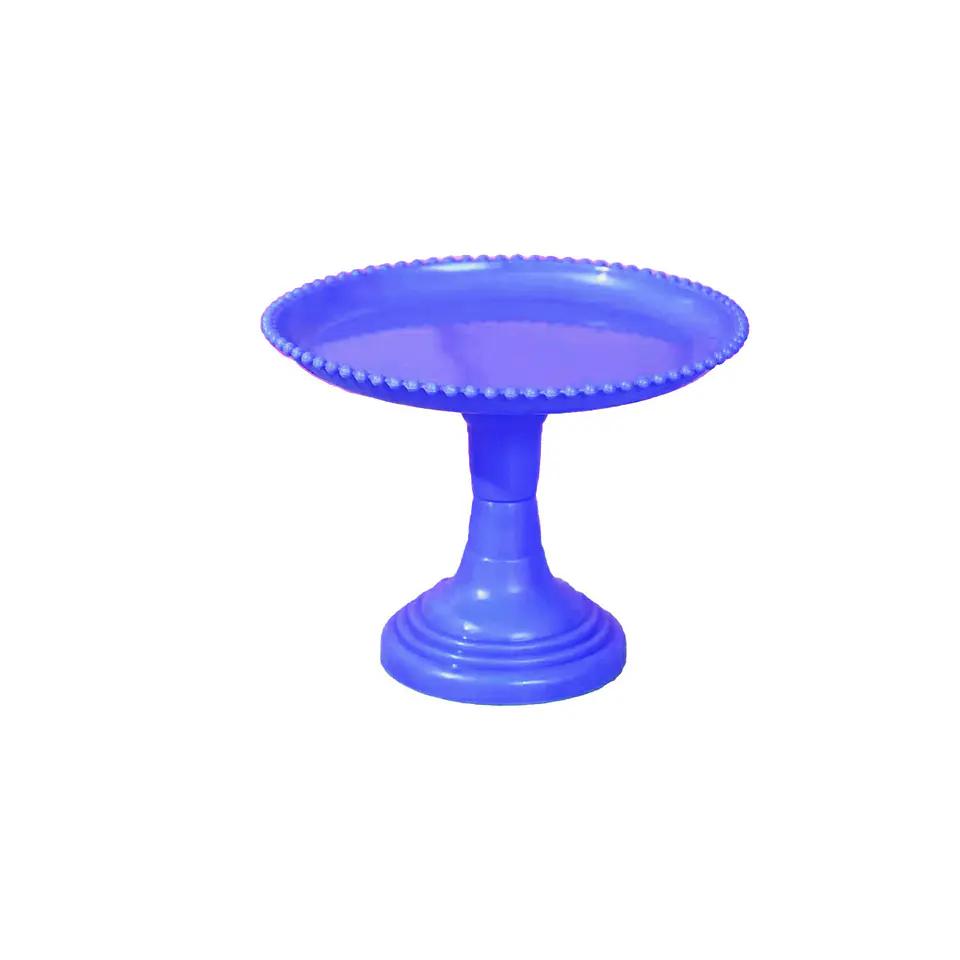 Soporte para torta superficie redonda borde bolitas azul medio 20*25cm 1