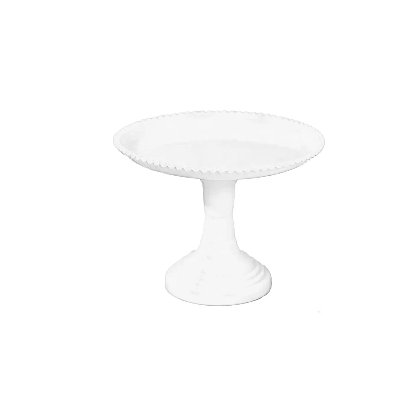 Soporte para torta superficie redonda borde bolitas blanco 20*25cm 1