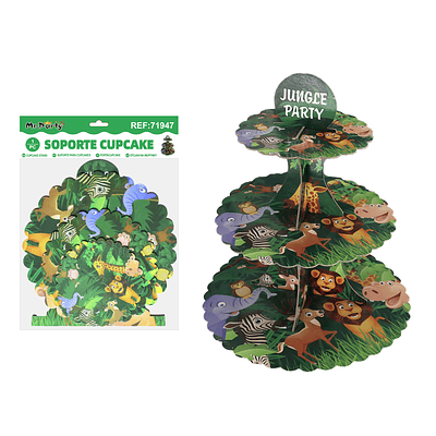 Soporte de pastel 3 niveles diseño zoológico 1pcs