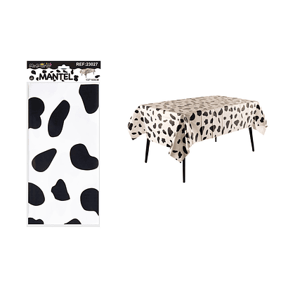 Mantel plástico con estampado negro 137*183cm