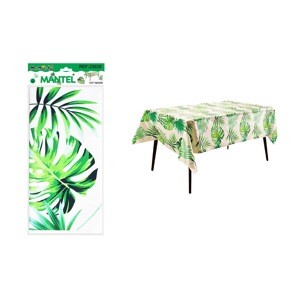 Mantel plástico con estampadas de hojas 137*183cm