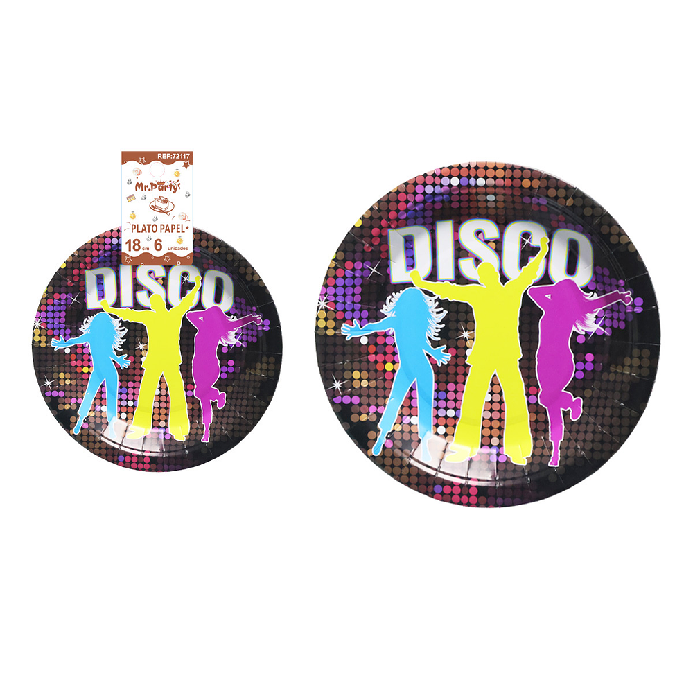 Plato de papel redondo disco 18cm 6pcs