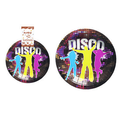 Plato de papel redondo disco 18cm 6pcs