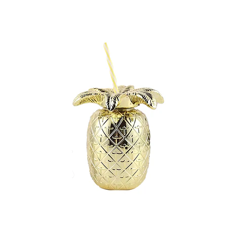 Botella con bombilla piña metalizada 750ml Color Aleatorio
