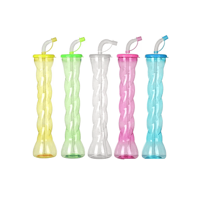 Botella con bombilla tapa diseño espiral 500ml Color Aleatorio