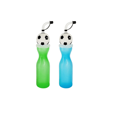 Botella con bombilla diseño pelota de fútbol 500ml Color Aleatorio