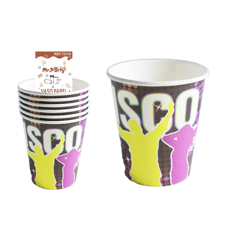 Vasos de papel disco multicolor 6pcs 1