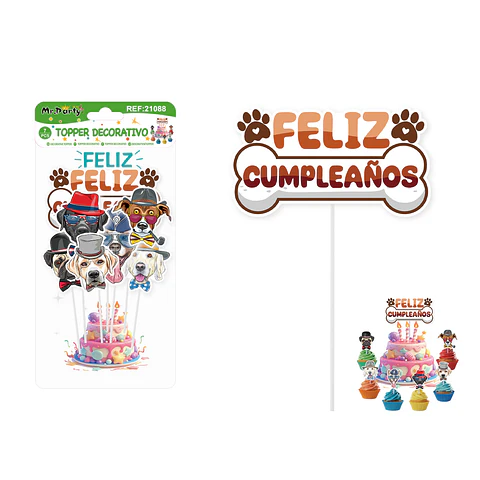 Topper para pastel de perros7pcs