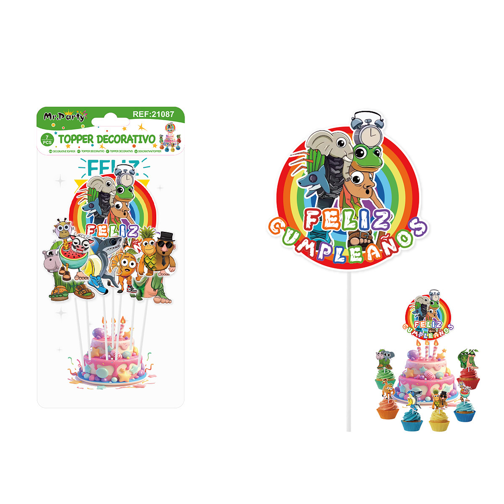 Topper para pastel de Brainrot 7pcs