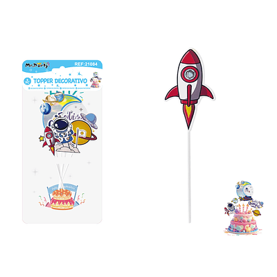 Topper para pastel estilo cielo estrellado 6pcs