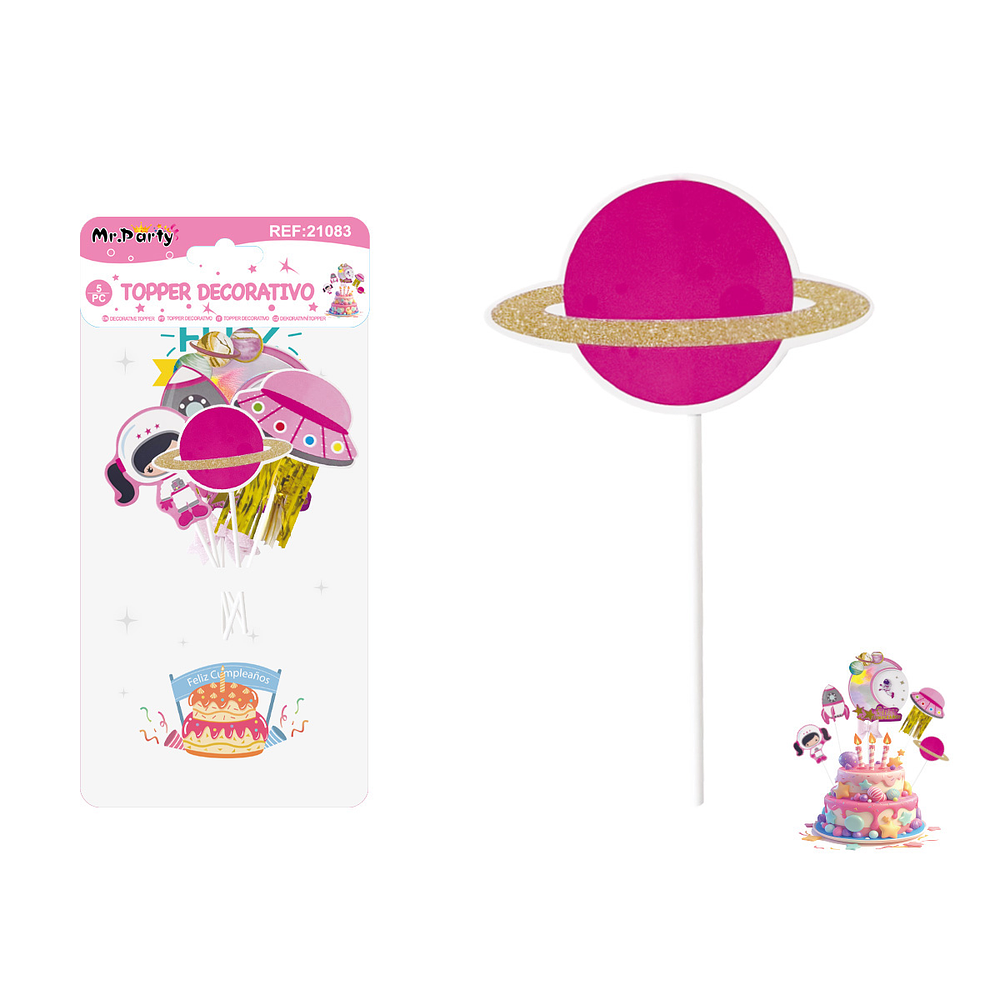 Topper para pastel estilo cielo estrellado 5pcs