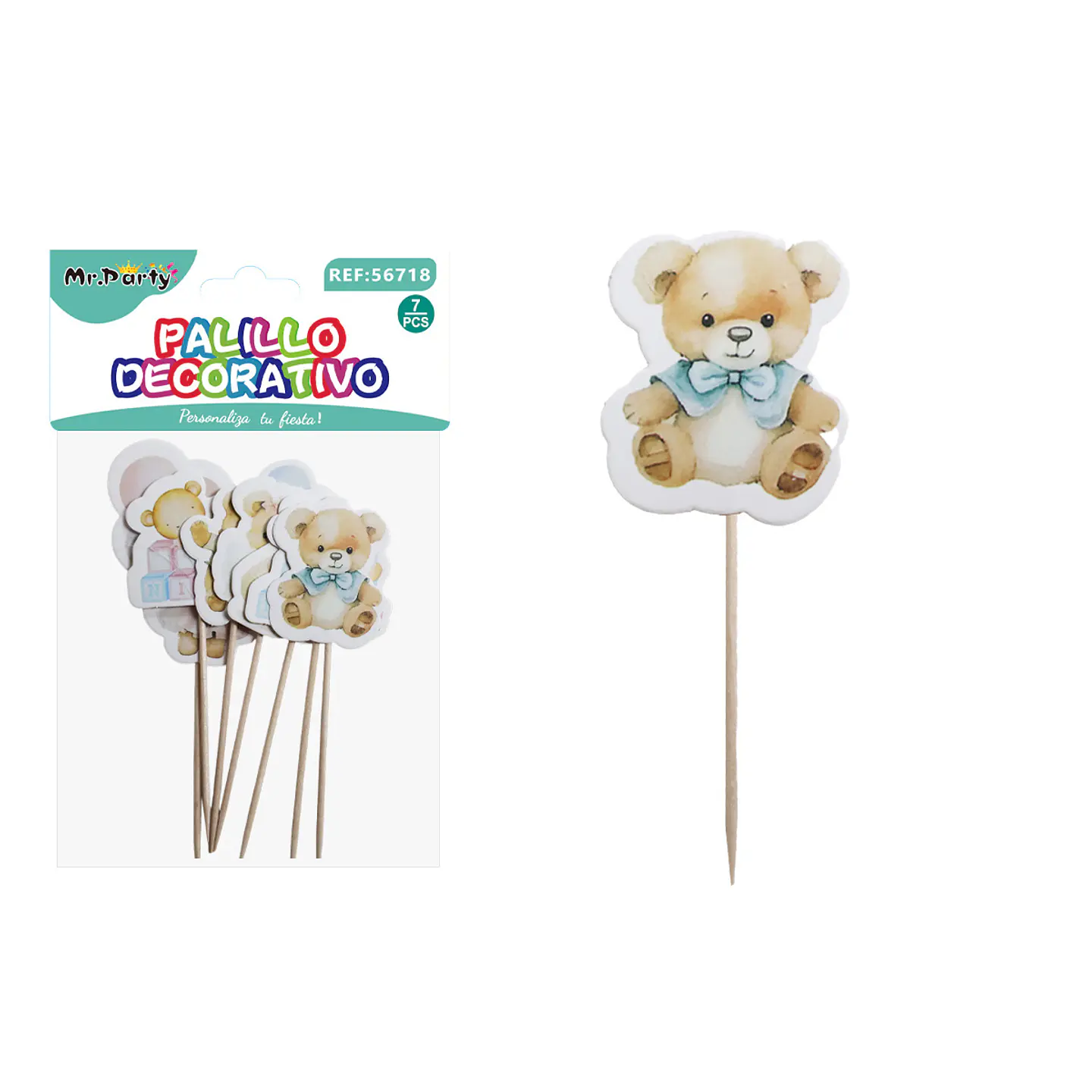 Toppers decorativos para pastel de oso bebé 13cm 7pcs 1