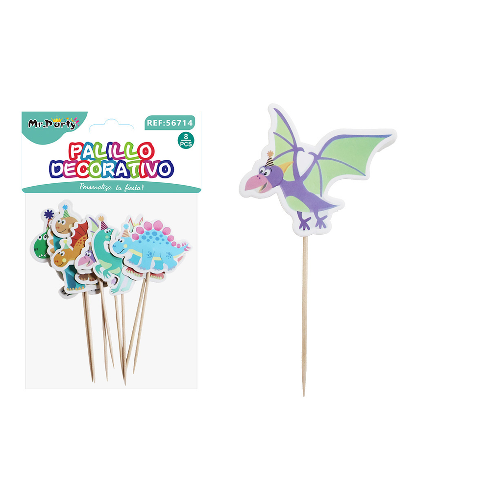 Toppers decorativos para pastel de dinosaurios 13cm 8pcs