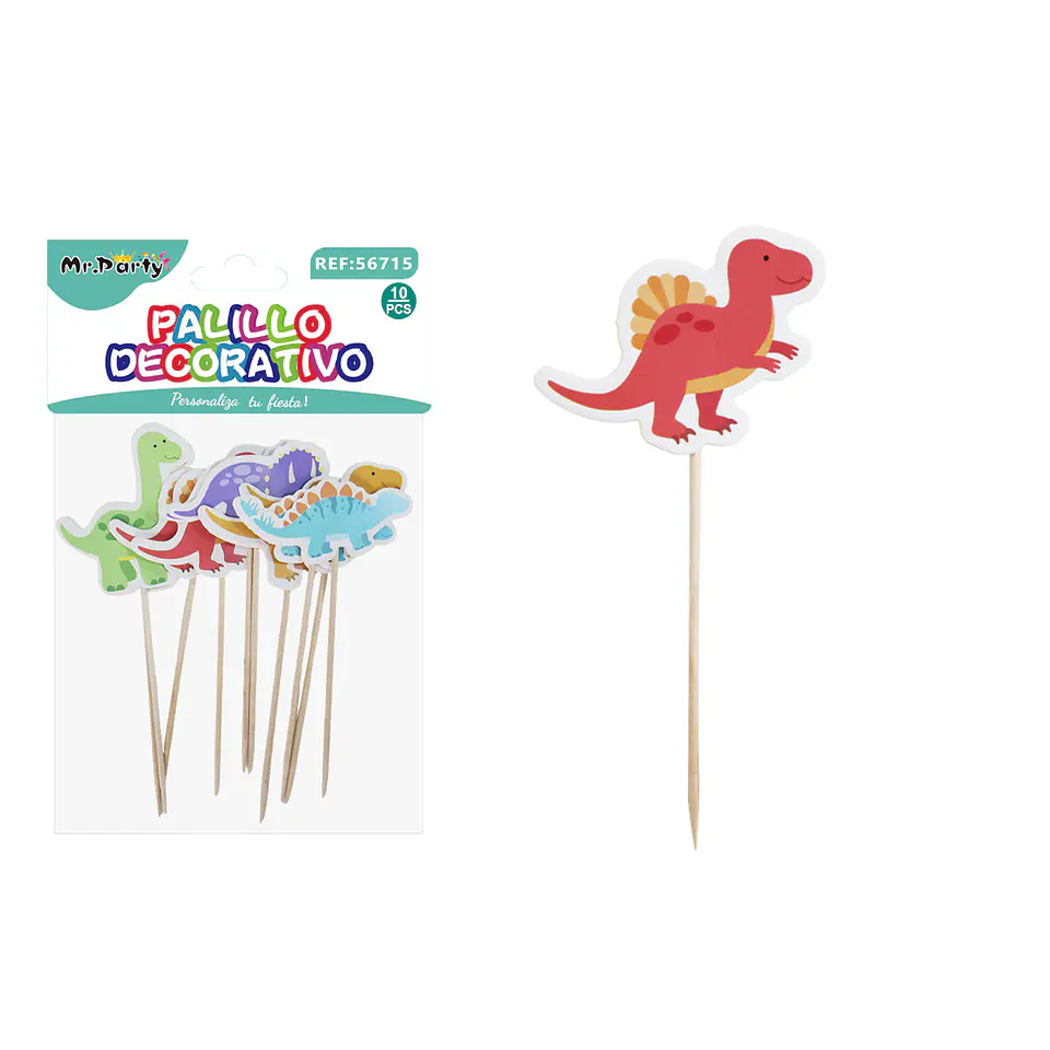 Toppers decorativos para pastel de dinosaurios 13cm 10pcs 1
