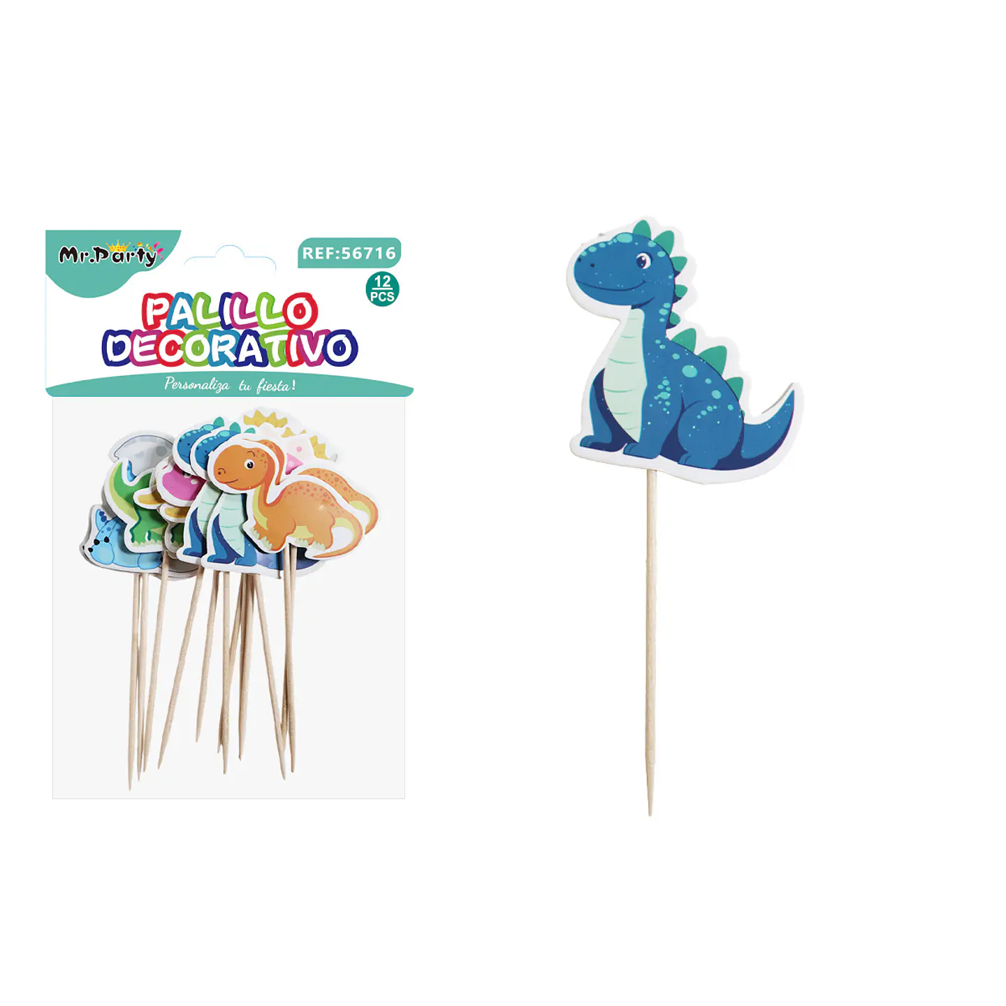 Toppers decorativos para pastel de dinosaurios 13cm 12pcs 1
