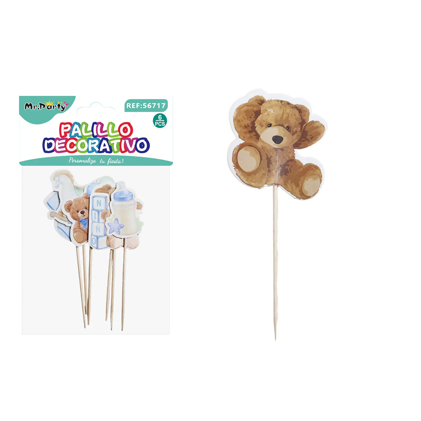 Toppers decorativos para pastel de oso bebé 13cm 7pcs 1
