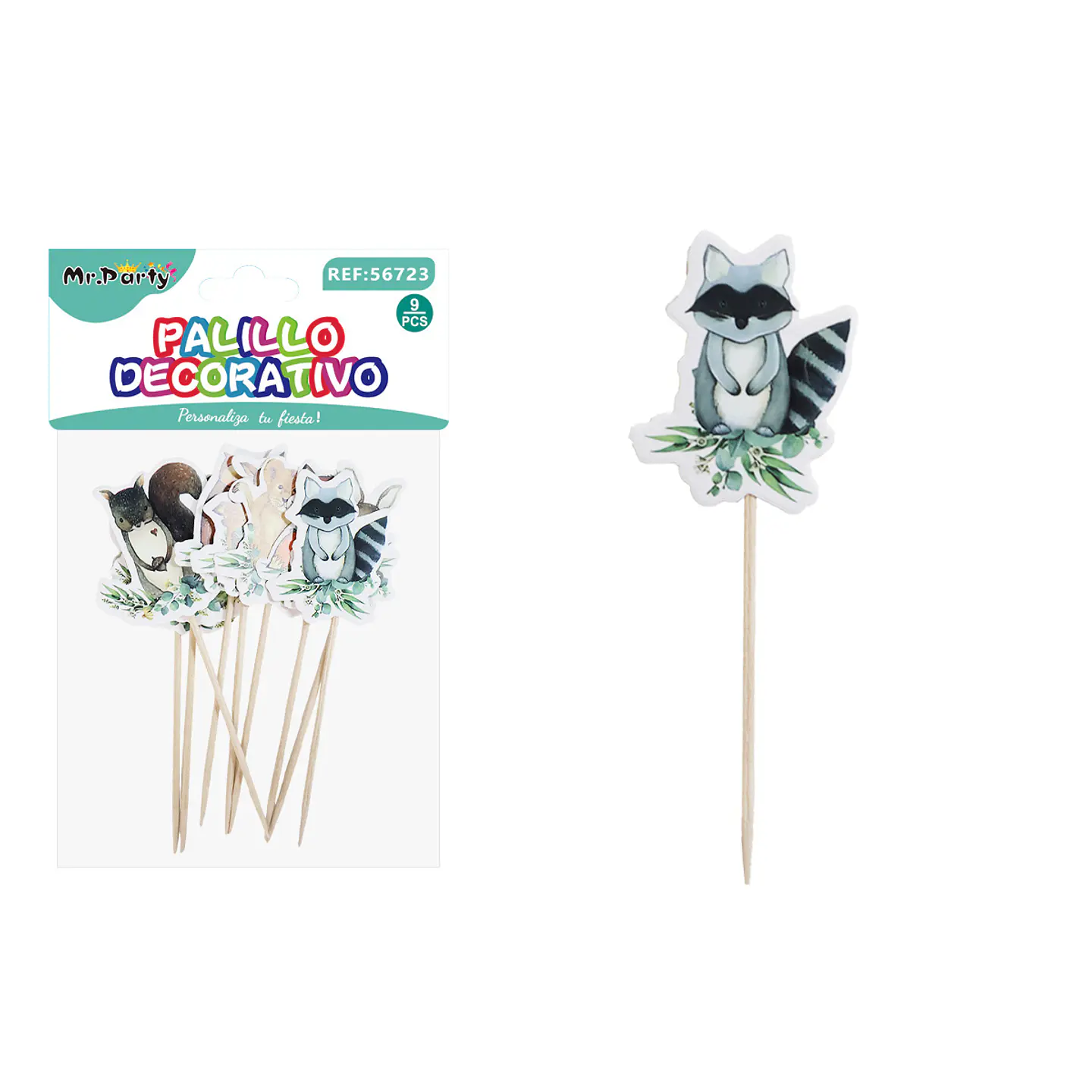Toppers decorativos para pastel de animales 13cm 9pcs 1